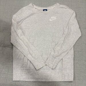 Nike Women’s Lightweight Long Sleeve Logo Swoosh Light Grey Marl Size Medium